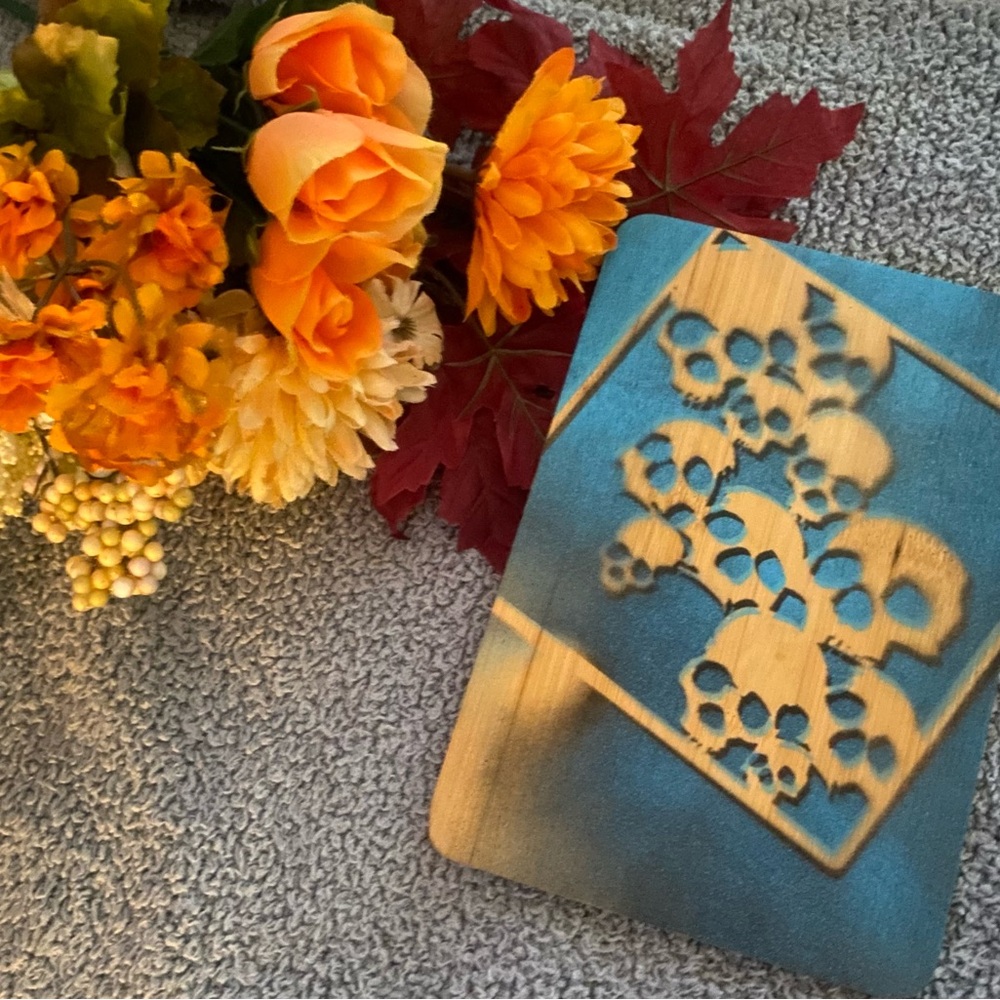 Skull Patterned Wooden Decor